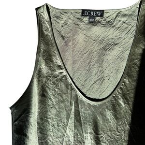 J.Crew Sage Green Satin Sleeveless Top